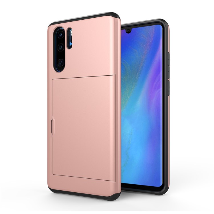 PC + TPU Hybrid Case with Card Slot for Huawei P30 Pro - Rose Gold-3