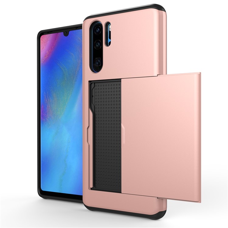 PC + TPU Hybrid Case with Card Slot for Huawei P30 Pro - Rose Gold-4