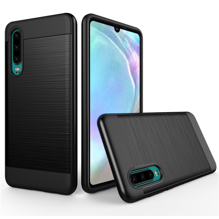 Brushed PC + TPU Hybrid Case for Huawei P30 - Black-1