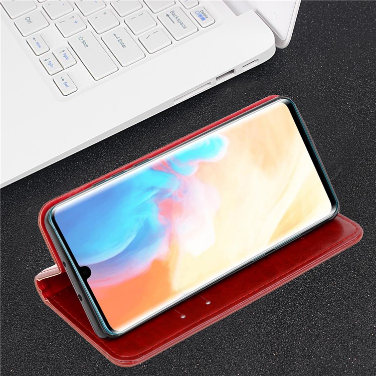 Imprint Hearts Leather Wallet Case for Huawei P30 Pro - Red-3