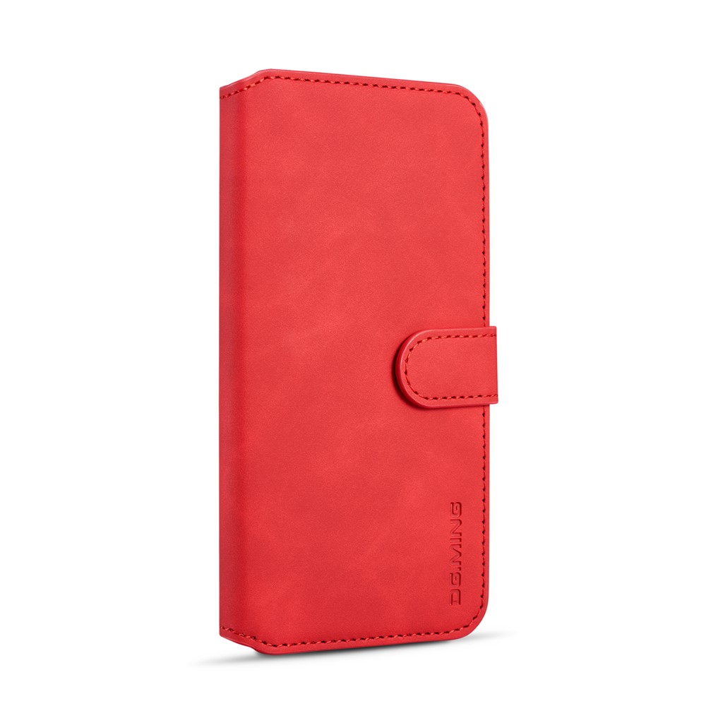 DG.MING Retro Style Leather Wallet Stand Case for Huawei P30 Lite / nova 4e - Red-2
