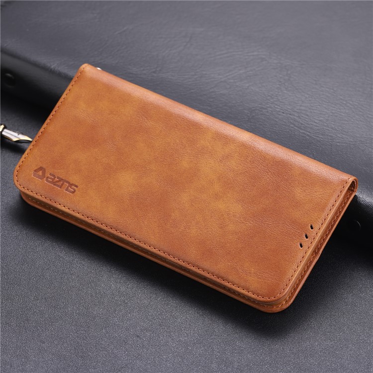 AZNS Auto-absorbed Crazy Horse Vintage Leather Stand Case for Huawei P30 Lite / nova 4e - Brown-14