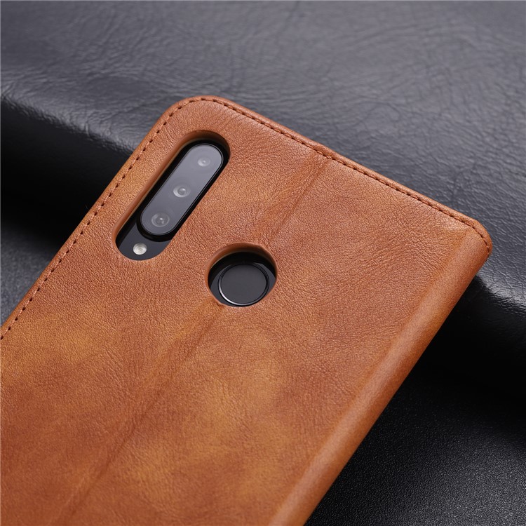 AZNS Auto-absorbed Crazy Horse Vintage Leather Stand Case for Huawei P30 Lite / nova 4e - Brown-5