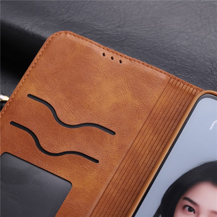 AZNS Auto-absorbed Crazy Horse Vintage Leather Stand Case for Huawei P30 Lite / nova 4e - Brown-7