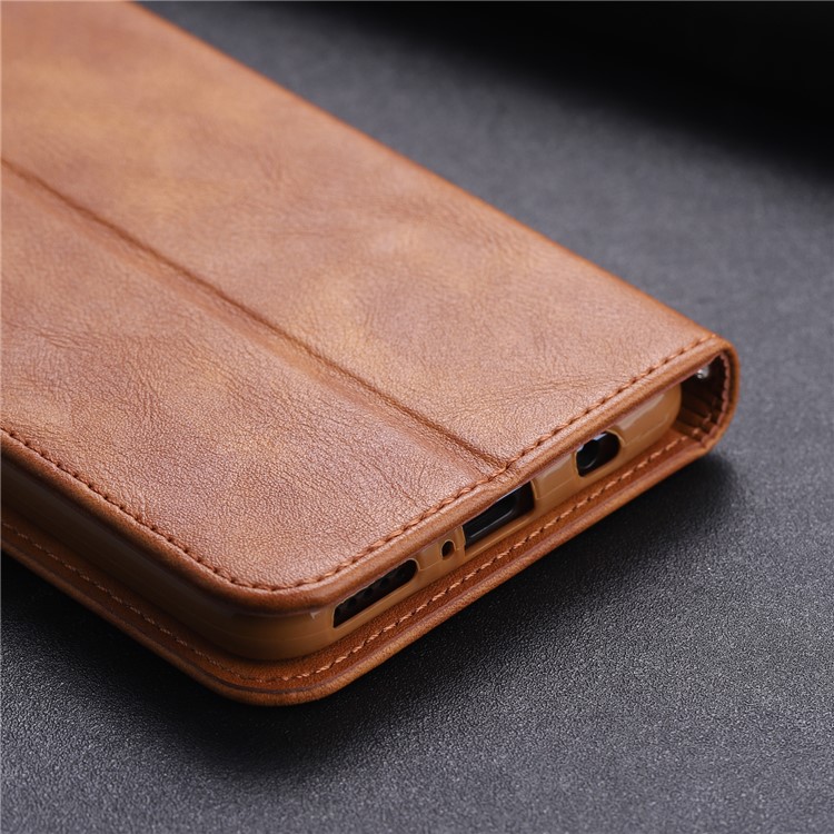 AZNS Auto-absorbed Crazy Horse Vintage Leather Stand Case for Huawei P30 Lite / nova 4e - Brown-9