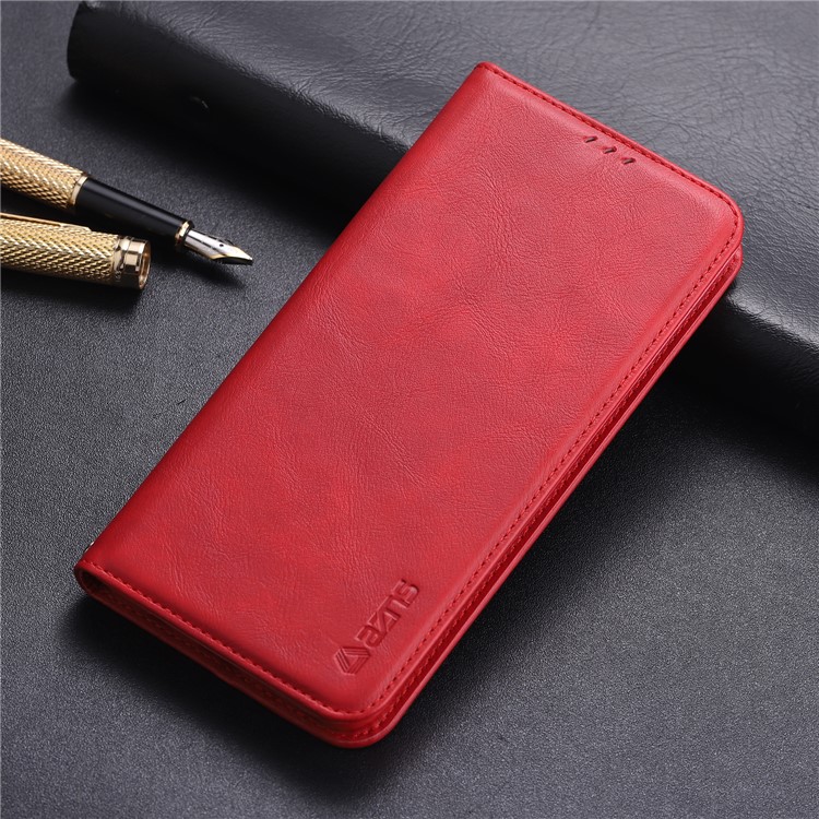 AZNS Auto-absorbed Crazy Horse Vintage Leather Stand Case for Huawei P30 Lite / nova 4e - Red-1