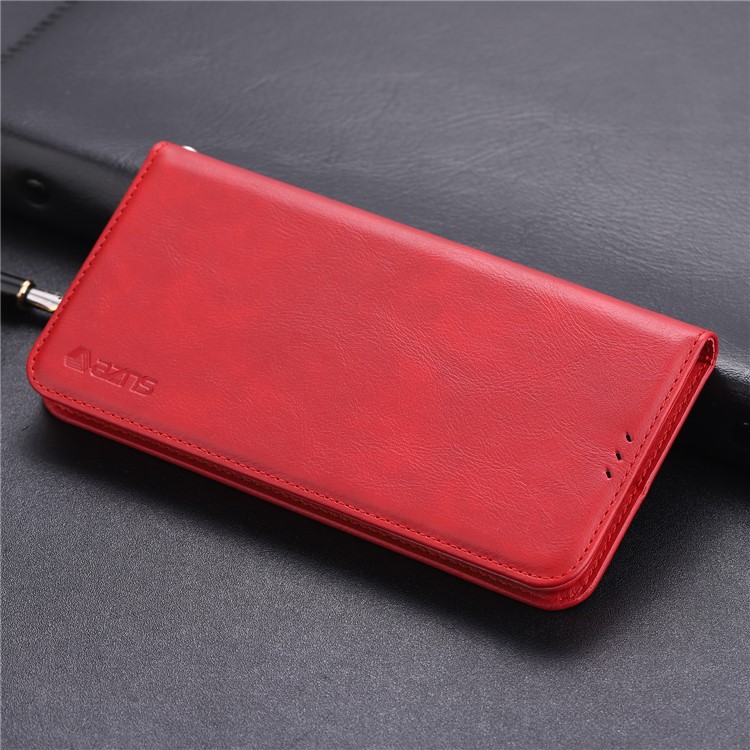 AZNS Auto-absorbed Crazy Horse Vintage Leather Stand Case for Huawei P30 Lite / nova 4e - Red-3