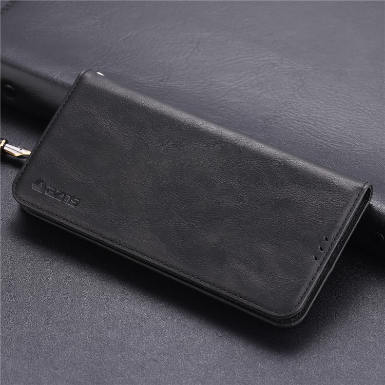 AZNS Auto-absorbed Crazy Horse Vintage Leather Stand Case for Huawei P30 Lite / nova 4e - Black-3