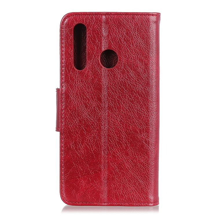 Nappa Textured Split Leather Wallet Magnetic Case for Huawei P Smart Z / Y9 Prime 2019 - Red-10