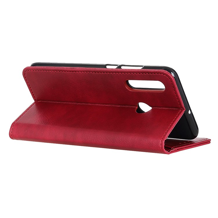 Auto-absorbed Litchi Texture Split Leather Cell Phone Case for Huawei P Smart Z / Y9 Prime 2019 - Red-8