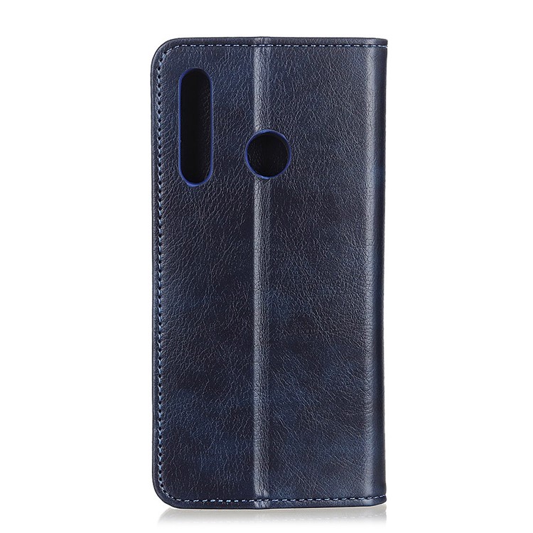 Auto-absorbed Litchi Texture Split Leather Cell Phone Case for Huawei P Smart Z / Y9 Prime 2019 - Dark Blue-7