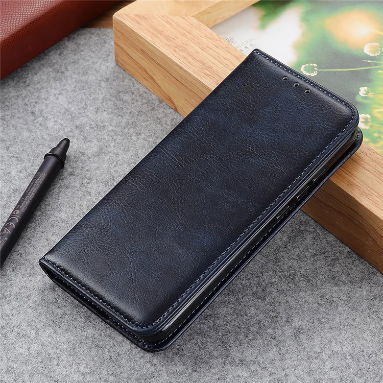 Auto-absorbed Litchi Texture Split Leather Cell Phone Case for Huawei P Smart Z / Y9 Prime 2019 - Dark Blue-9