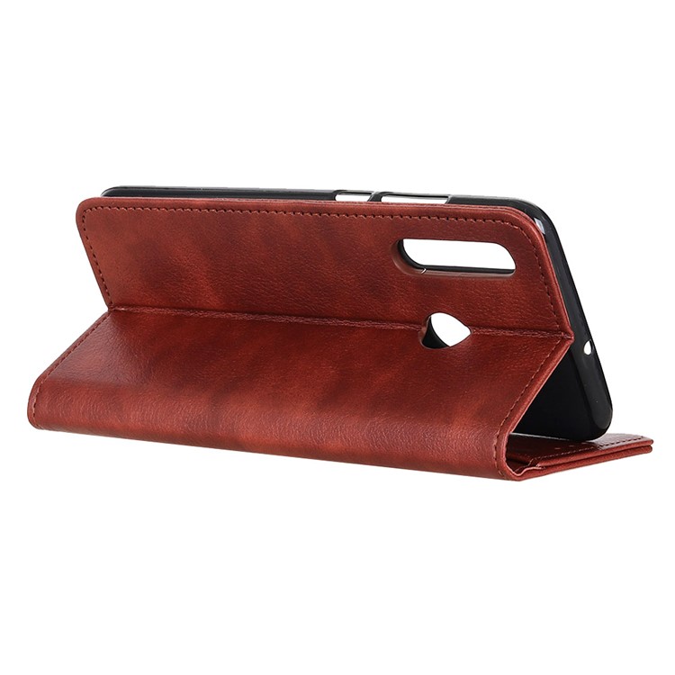 Auto-absorbed Litchi Texture Split Leather Cell Phone Case for Huawei P Smart Z / Y9 Prime 2019 - Brown-8
