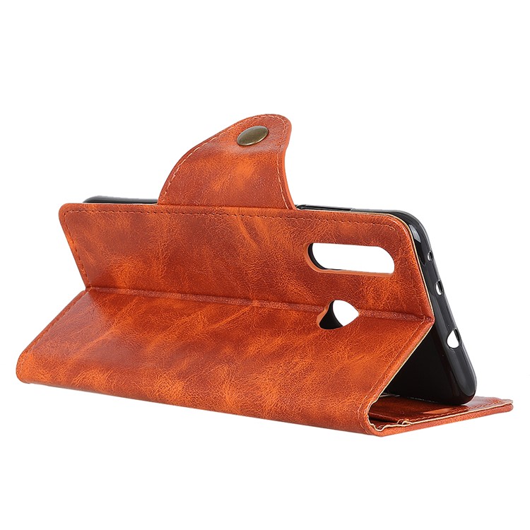 Textured PU Leather Wallet Stand Phone Case for Huawei P Smart Z / Y9 Prime 2019 - Orange-9
