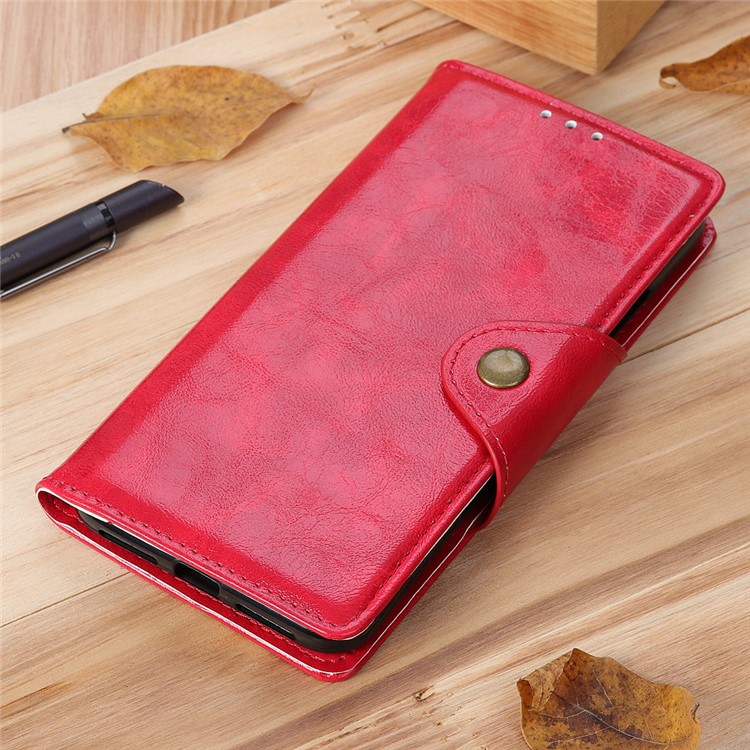 Textured PU Leather Wallet Stand Phone Case for Huawei P Smart Z / Y9 Prime 2019 - Red-10