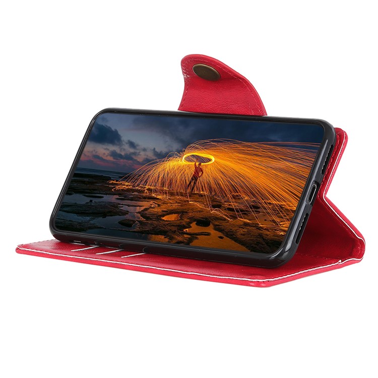 Textured PU Leather Wallet Stand Phone Case for Huawei P Smart Z / Y9 Prime 2019 - Red-2