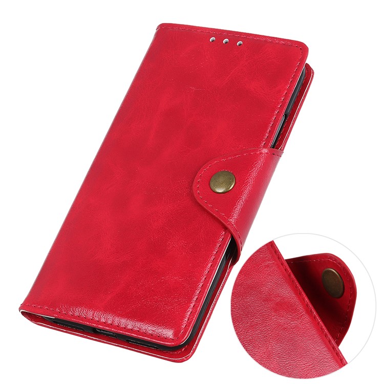 Textured PU Leather Wallet Stand Phone Case for Huawei P Smart Z / Y9 Prime 2019 - Red-5
