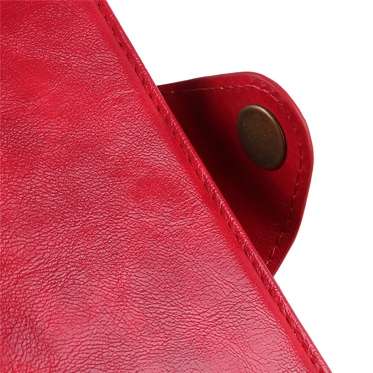 Textured PU Leather Wallet Stand Phone Case for Huawei P Smart Z / Y9 Prime 2019 - Red-6