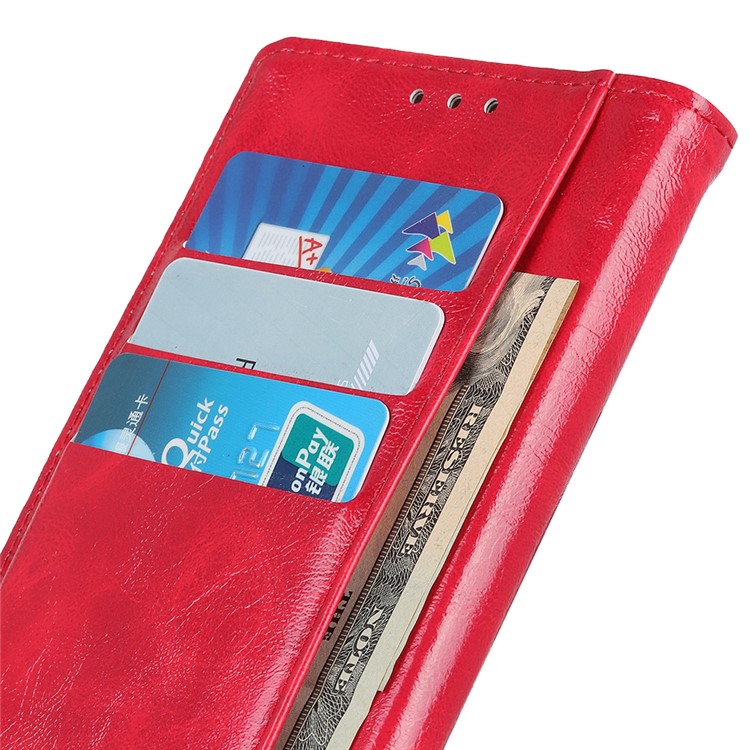 Textured PU Leather Wallet Stand Phone Case for Huawei P Smart Z / Y9 Prime 2019 - Red-7