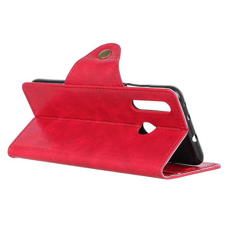 Textured PU Leather Wallet Stand Phone Case for Huawei P Smart Z / Y9 Prime 2019 - Red-9