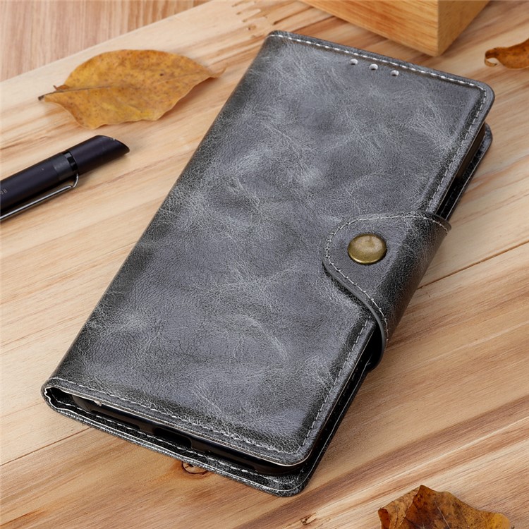 Textured PU Leather Wallet Stand Phone Case for Huawei P Smart Z / Y9 Prime 2019 - Grey-10