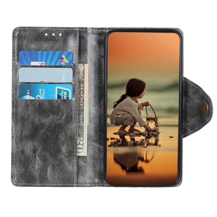 Textured PU Leather Wallet Stand Phone Case for Huawei P Smart Z / Y9 Prime 2019 - Grey-3