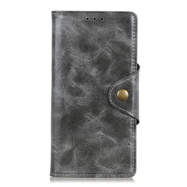 Textured PU Leather Wallet Stand Phone Case for Huawei P Smart Z / Y9 Prime 2019 - Grey-4