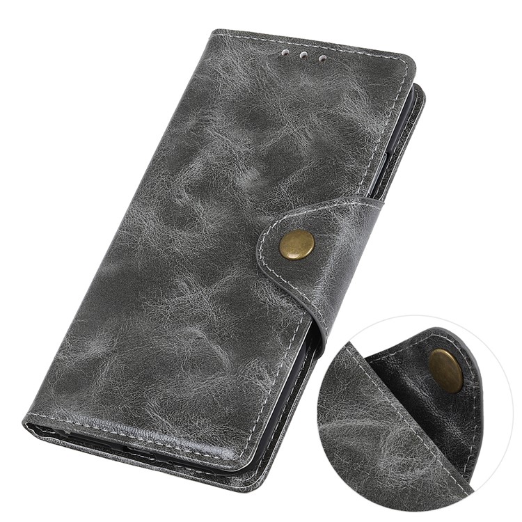 Textured PU Leather Wallet Stand Phone Case for Huawei P Smart Z / Y9 Prime 2019 - Grey-5