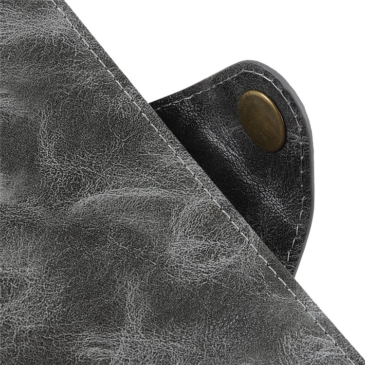 Textured PU Leather Wallet Stand Phone Case for Huawei P Smart Z / Y9 Prime 2019 - Grey-6