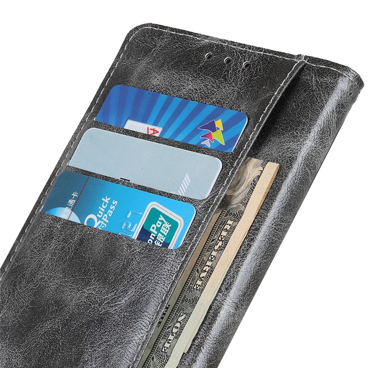 Textured PU Leather Wallet Stand Phone Case for Huawei P Smart Z / Y9 Prime 2019 - Grey-7