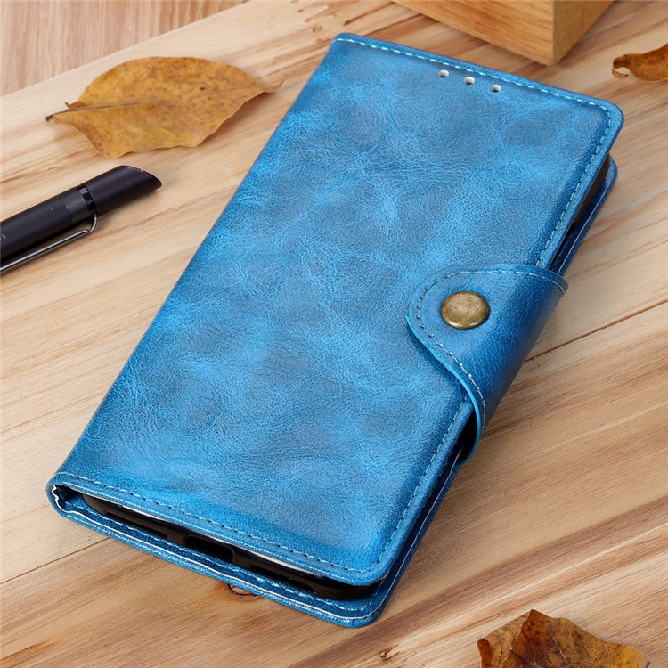 Textured PU Leather Wallet Stand Phone Case for Huawei P Smart Z / Y9 Prime 2019 - Blue-10