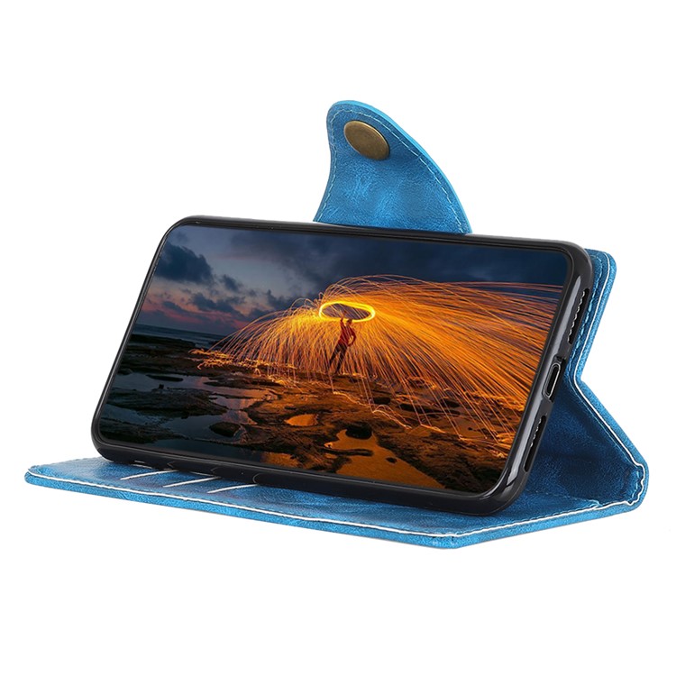 Textured PU Leather Wallet Stand Phone Case for Huawei P Smart Z / Y9 Prime 2019 - Blue-2