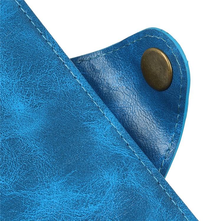 Textured PU Leather Wallet Stand Phone Case for Huawei P Smart Z / Y9 Prime 2019 - Blue-6