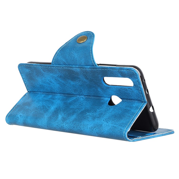 Textured PU Leather Wallet Stand Phone Case for Huawei P Smart Z / Y9 Prime 2019 - Blue-9