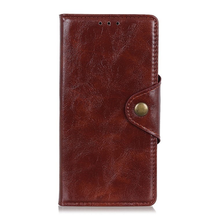 Textured PU Leather Wallet Stand Phone Case for Huawei P Smart Z / Y9 Prime 2019 - Brown-4