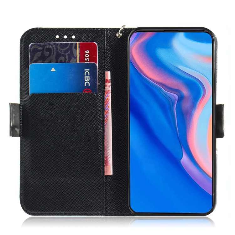 Pattern Printing Light Spot Decor Leather Wallet Case for Huawei P Smart Z - Cartoon Pattern-7