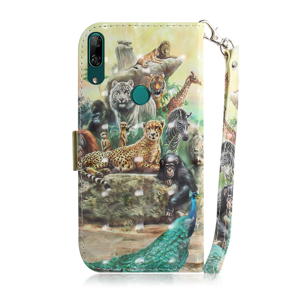 Pattern Printing Light Spot Decor Leather Wallet Case for Huawei P Smart Z - Animal World-3