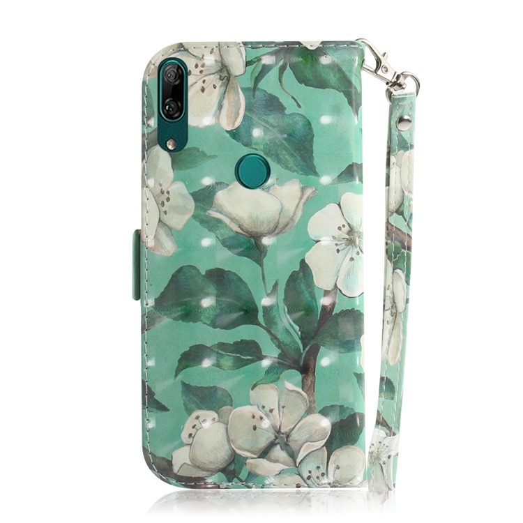 Pattern Printing Light Spot Decor Leather Wallet Case for Huawei P Smart Z - Beautiful Flowers-3
