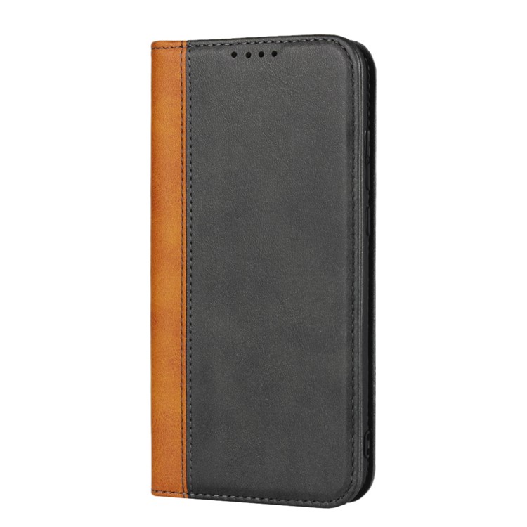 Bi-color Splicing Magnetic Case Stand Leather Wallet Case for Huawei P10 Lite / P Smart (2019) / Nova Lite 3 (Japan) - Black-2