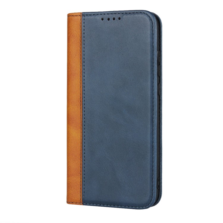 Bi-color Splicing Magnetic Case Stand Leather Wallet Case for Huawei P10 Lite / P Smart (2019) / Nova Lite 3 (Japan) - Dark Blue-2
