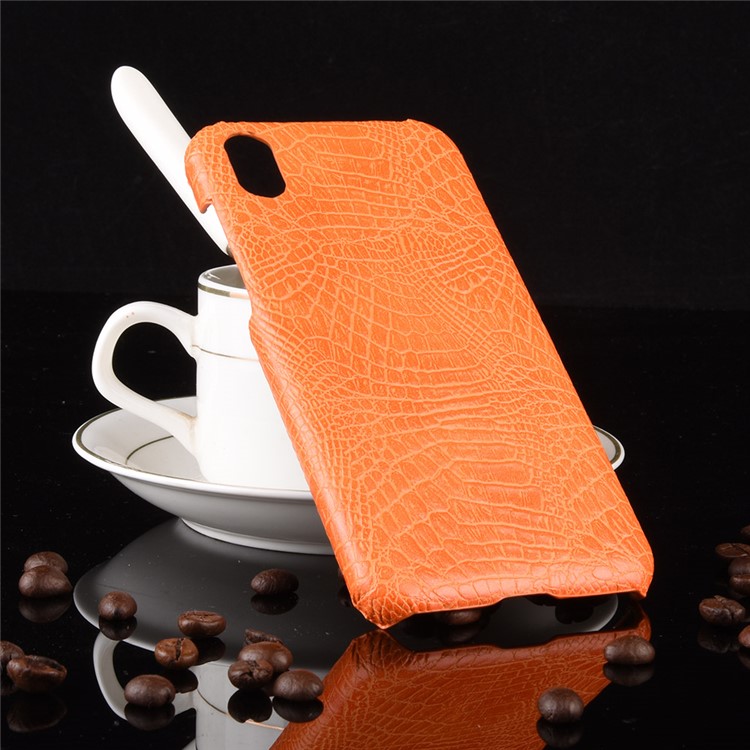 Crocodile Skin PU Leather Coated PC Case for Huawei Y5 (2019) / Honor 8S - Orange-4