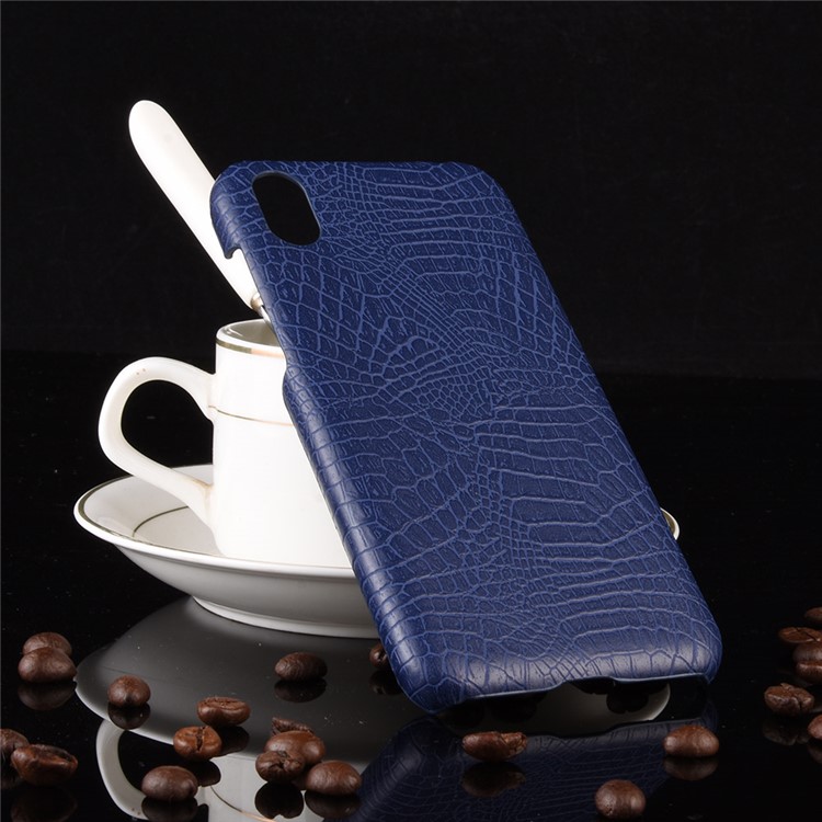 Crocodile Skin PU Leather Coated PC Case for Huawei Y5 (2019) / Honor 8S - Dark Blue-4