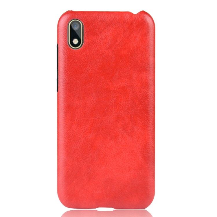 Litchi Texture PU Leather Coated Hard PC Cover Shell for Huawei Y5 (2019) / Honor 8S - Red-2