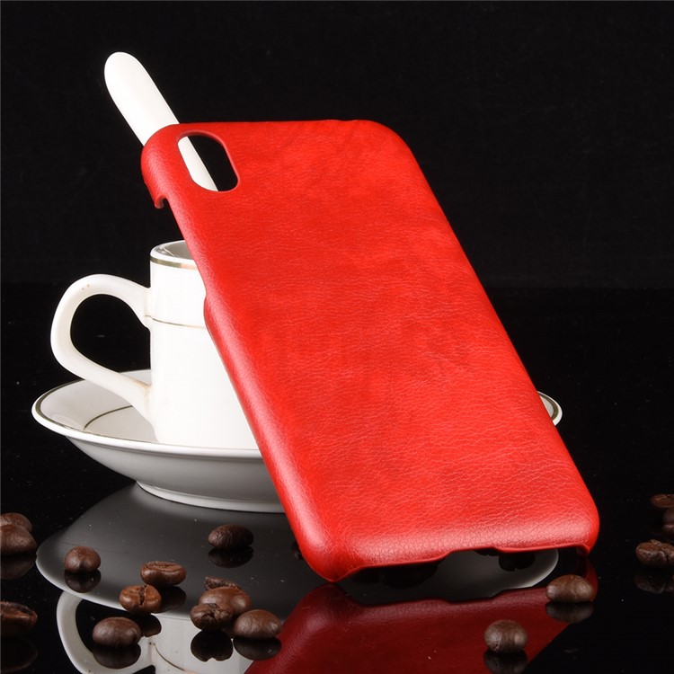 Litchi Texture PU Leather Coated Hard PC Cover Shell for Huawei Y5 (2019) / Honor 8S - Red-6