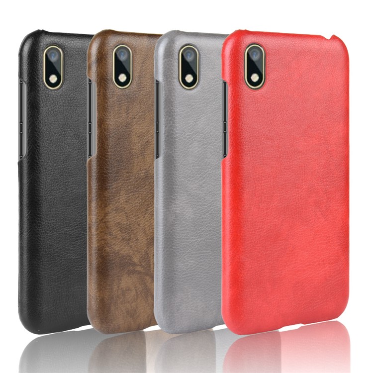 Litchi Texture PU Leather Coated Hard PC Cover Shell for Huawei Y5 (2019) / Honor 8S - Red-7