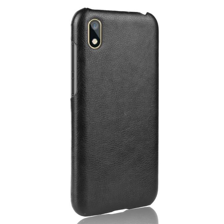 Litchi Texture PU Leather Coated Hard PC Cover Shell for Huawei Y5 (2019) / Honor 8S - Black-3