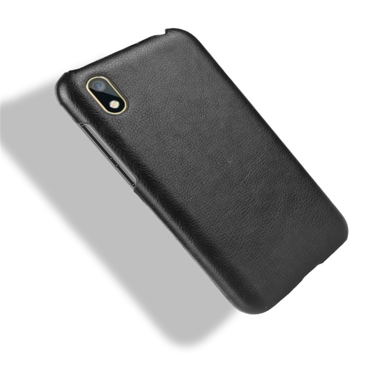 Litchi Texture PU Leather Coated Hard PC Cover Shell for Huawei Y5 (2019) / Honor 8S - Black-4