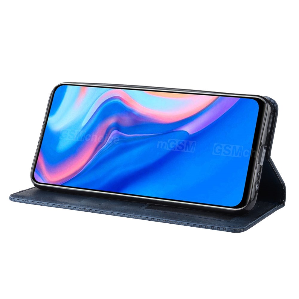 Auto-absorbed Vintage Style PU Leather Wallet Case for Huawei P Smart Z / Y9 Prime 2019 - Blue-5
