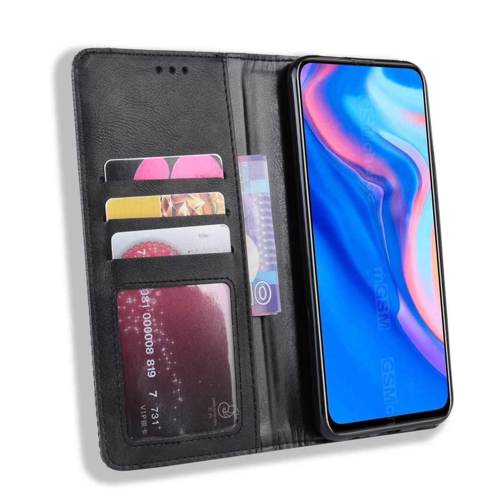 Auto-absorbed Vintage Style PU Leather Wallet Case for Huawei P Smart Z / Y9 Prime 2019 - Black-4