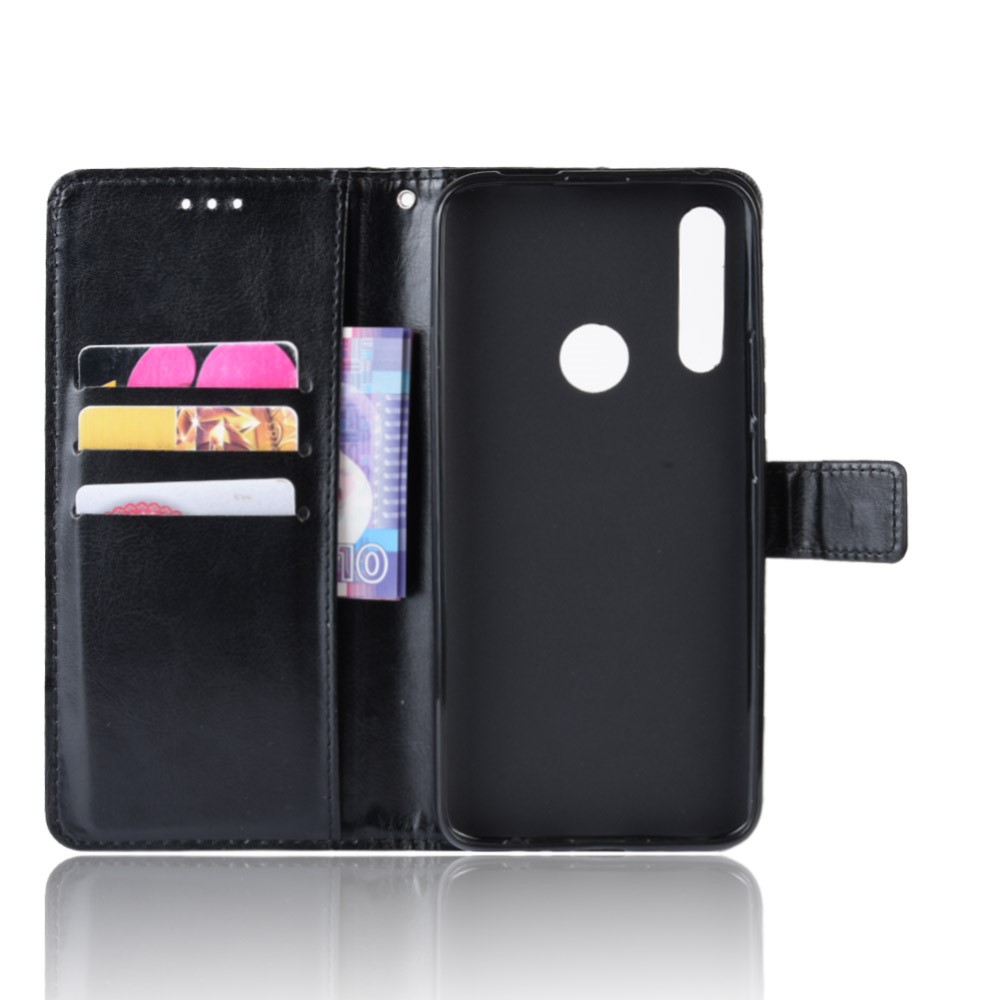 Crazy Horse Leather Wallet Case for Huawei P Smart Z / Y9 Prime 2019 - Black-3